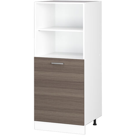 Armoire haute universelle R-Line, Gris, 60 cm avec étagères ouvertes, et porte, Vicco