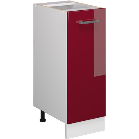 Meuble de cuisine R-Line, Rouge brillant, 30cm sans PT, Vicco