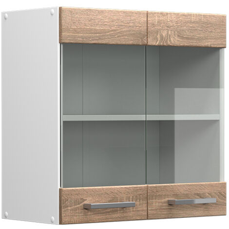 Meuble de cuisine haut vitré R-Line, Sonoma, 60 cm, Vicco