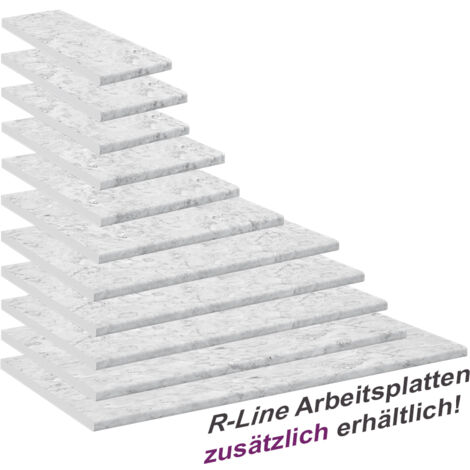 Plan de travail cuisine R-Line, blanc/marbre, 120 cm, Vicco