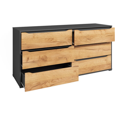 Vicco Commode avec tiroirs Ruben, Anthracite, 120x84cm
