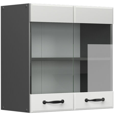 Meuble de cuisine haut vitré R-Line, Blanc campagne, 60 cm, Vicco (1/5)