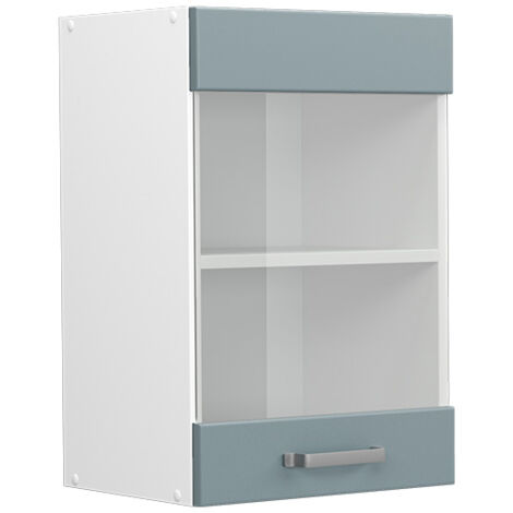 Meuble de cuisine haut vitré R-Line, Bleu-gris, 40 cm, Vicco (1/5)
