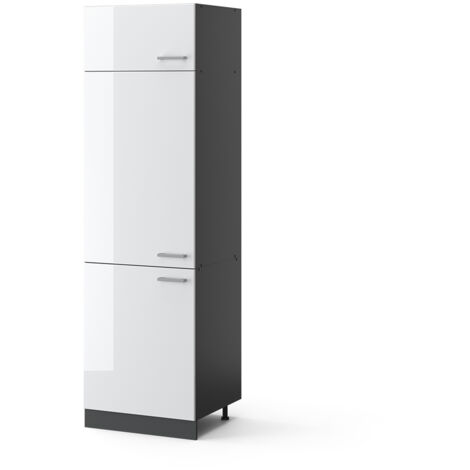 Armoire pour frigo R-Line, Blanc Haute brillance, 60 cm, Vicco