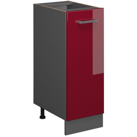 Meuble de cuisine R-Line, Rouge brillant, 30cm sans PT, Vicco