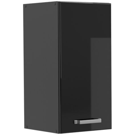 Elément haut de cuisine R-Line, Noir Haute brillance, 30 cm, Vicco