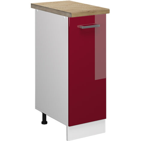 Meuble de cuisine R-Line, Rouge brillant, 30cm , PT Chêne, Vicco