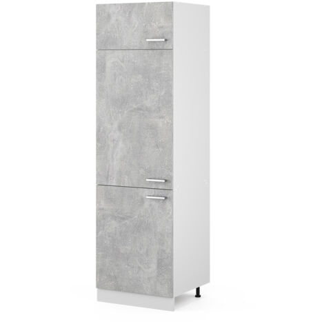 Armoire haute universelle R-Line, Béton, 60 cm avec portes, Vicco
