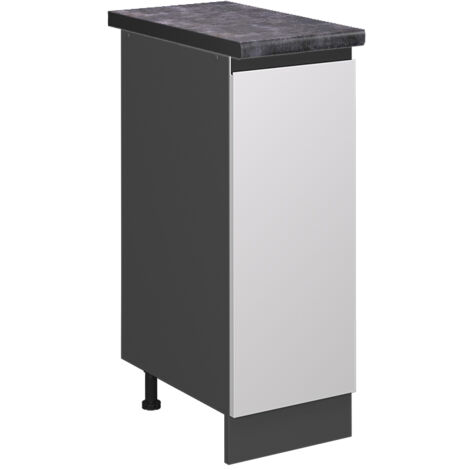 Meuble de cuisine R-Line, Blanc, 30 cm , PT Anthracite, Vicco