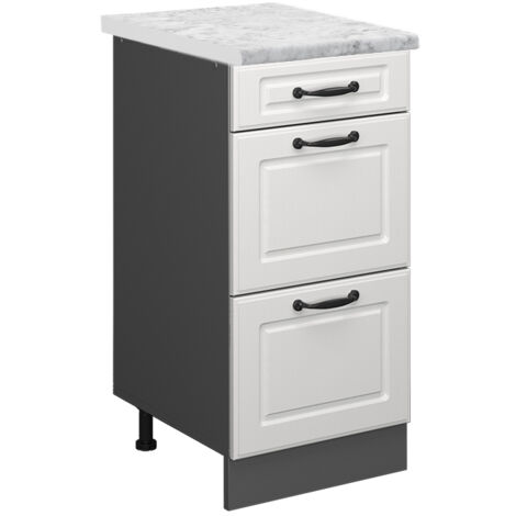 Meuble cuisine R-Line, Blanc campagne, 40 cm PT Marbre, Vicco (1/5)