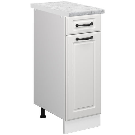 Meuble cuisine R-Line, Blanc campagne, 30cm PT Marbre, Vicco