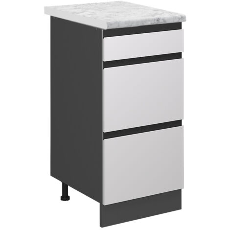 Meuble cuisine R-Line, Blanc, 40cm PT Marbre, Vicco (1/5)