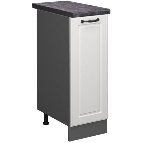 Meuble de cuisine R-Line, Blanc campagne, 30 cm , PT Anthracite, Vicco