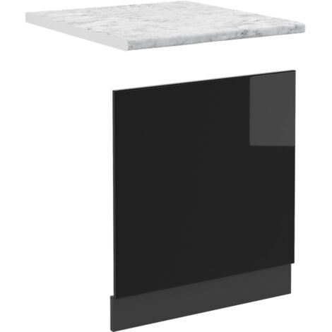 Façade R-Line, Noir Haute brillance, 60 cm , PT Marbre, Vicco