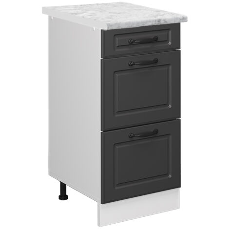 Meuble cuisine R-Line, Anthracite campagne, 40cm PT Marbre, Vicco