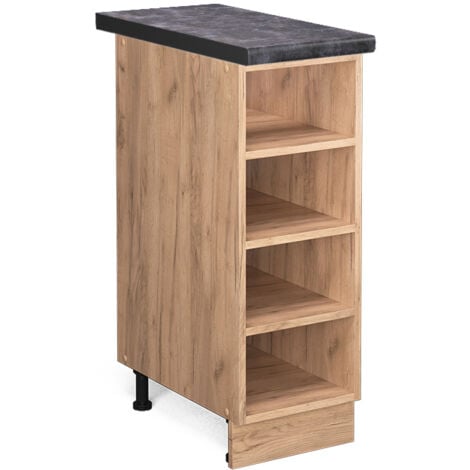 Etagère de cuisine Fame-Line, Chêne de force doré, 30 cm, PT Anthracite, Vicco
