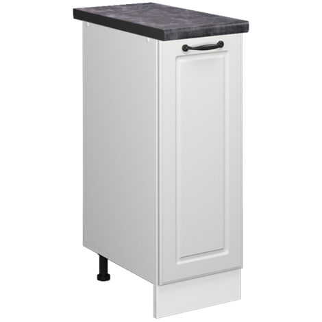 Meuble de cuisine R-Line, Blanc campagne, 30 cm , PT Anthracite, Vicco