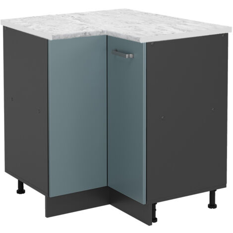 Meuble d'angle R-Line, Bleu-gris, 75.6 cm PT Marbre, Vicco (1/5)