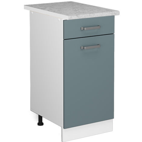 Meuble bas universel R-Line, Bleu-gris, 40 cm avec tiroir, avec plan de travail, Vicco (1/5)