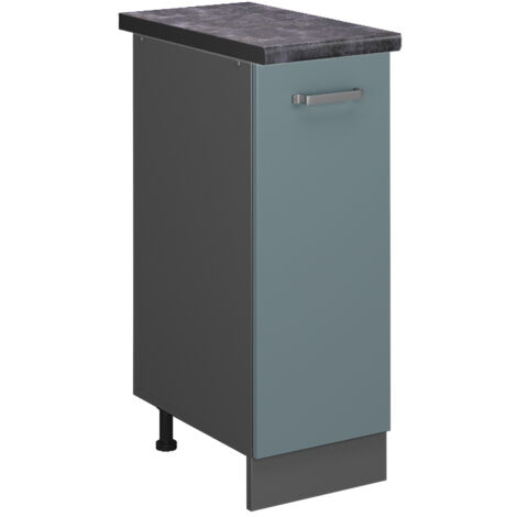 Meuble de cuisine R-Line, Bleu-gris, 30 cm , PT Anthracite, Vicco
