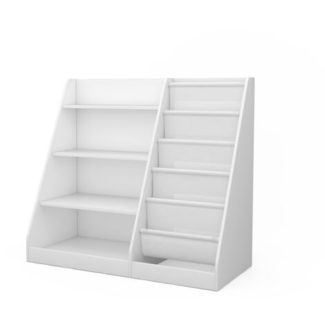 Étagère pour enfants Conny, Blanc, 90 x 80.5 cm avec de grandes étagères, Vicco