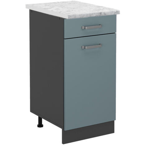 Meuble cuisine R-Line, Bleu-gris, 40 cm PT Marbre, Vicco (1/5)