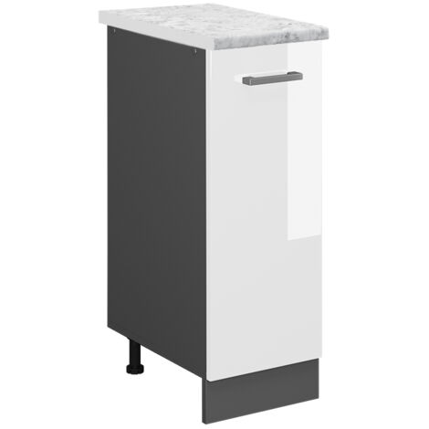 Meuble de cuisine R-Line, Blanc Haute brillance, 30 cm PT Marbre, Vicco (1/5)