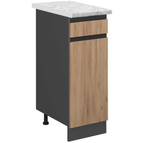Meuble cuisine R-Line, Chêne de force doré, 30cm PT Marbre, Vicco (1/5)