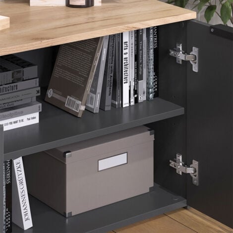 Meuble-paroi Wido, Anthracite, 2 pièces, Vicco