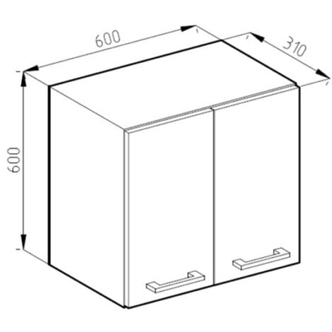 Elément haut de cuisine R-Line, Chêne de force doré, 60 cm J-Shape, Vicco