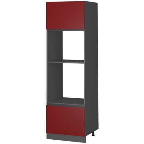 Armoire micro-ondes R-Line, Rouge, 60cm J-Shape, Vicco