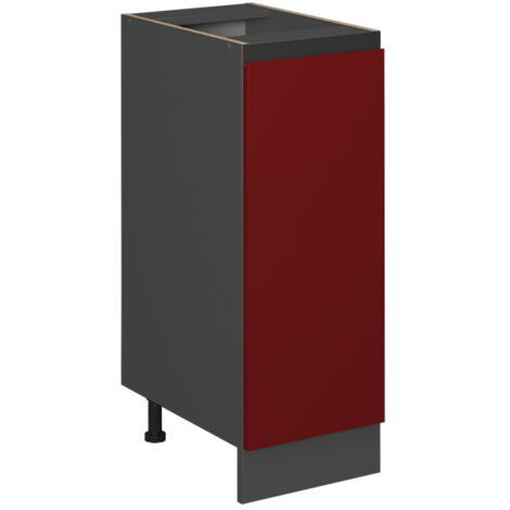 Meuble de cuisine R-Line, Rouge, 30 cm J-Shape, sans plan de travail, Vicco