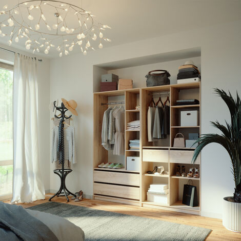 Vicco – Armoire à vêtements 100x200cm – Lot de 2 – Aggloméré mélaminé facile à entretenir – Tiroirs pour rangement supplémentaire