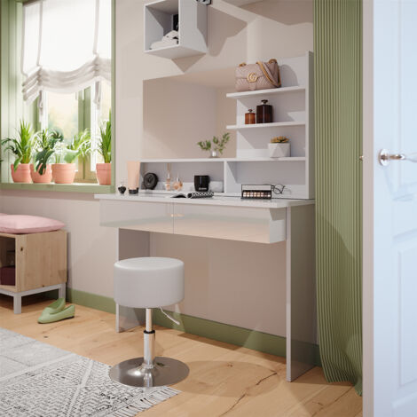 Coiffeuse Azur, Blanc, 120 cm avec tabouret, Vicco
