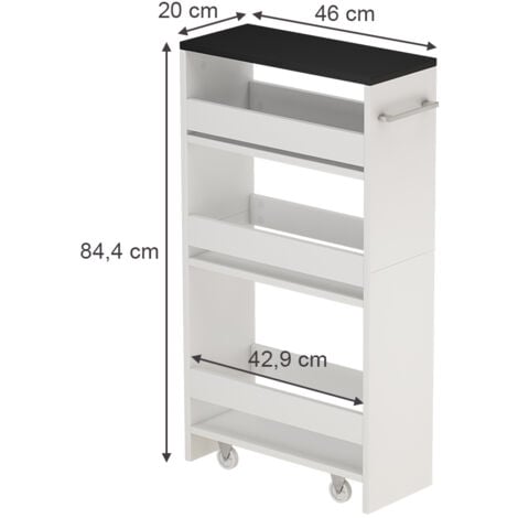Caisson à roulettes Rivo, blanc/anthracite, 20 x 84.4 cm, Vicco