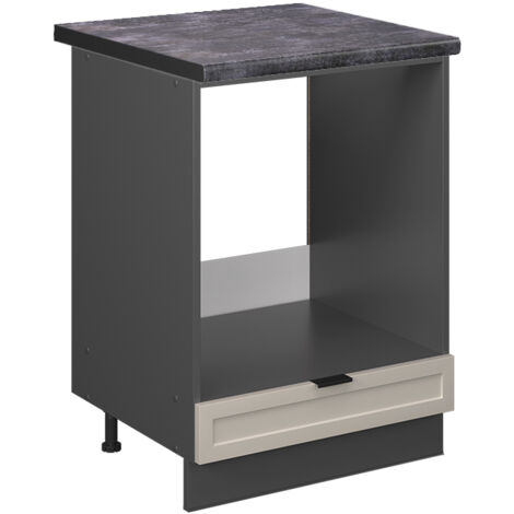 Meuble cuisine Fame-Line, Gris foncé, 60cm avec tiroir, sans PT, Vicco