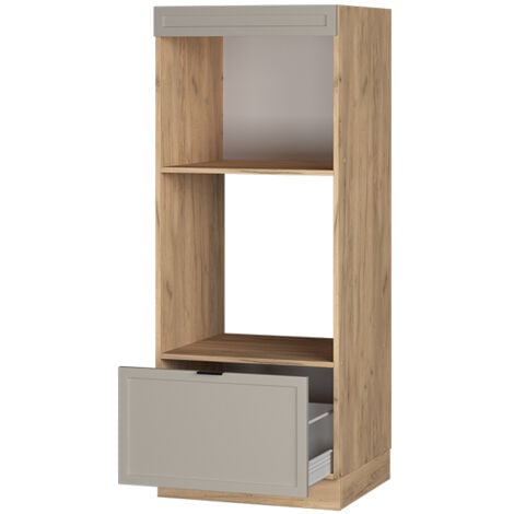 Meuble micro-ondes Fame-Line, GrisBeige, 60 cm ouvert, Vicco