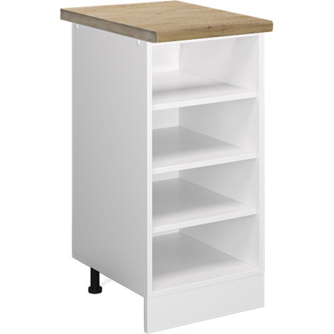 Etagère de cuisine R-Line, Blanc, 40 cm , PT Chêne, Vicco