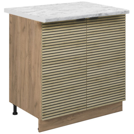 Meuble Sous-évier Vicco Fame-Line 80 Cm - Couleur Chêne Vert Or - Neuf