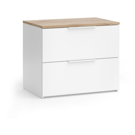 Commode Wido, Blanc/Sonoma, 60x50cm avec porte, Vicco