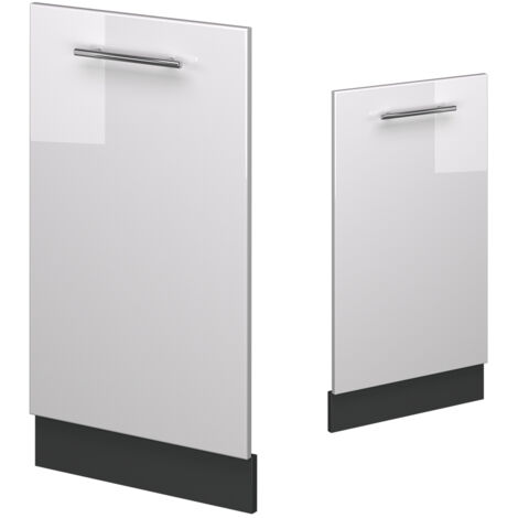 Façade de lave-vaisselle Fame-Line, Blanc Haute brillance, 45cm sans PT, Vicco