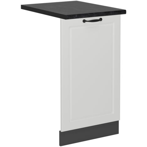 Façade de lave-vaisselle R-Line, Blanc campagne, 45cm , PT Anthracite, Vicco