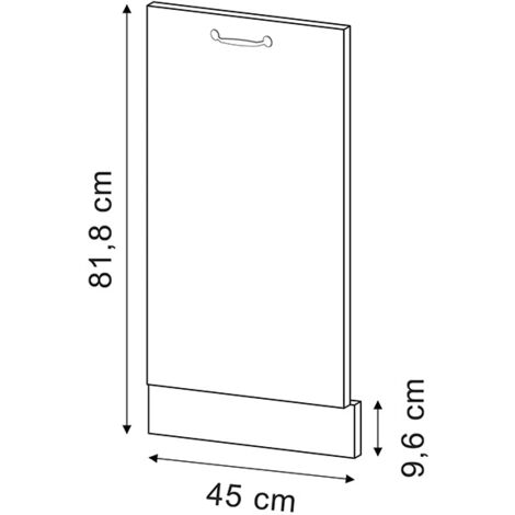 Façade de lave-vaisselle R-Line, Anthracite campagne, 45cm sans PT, Vicco