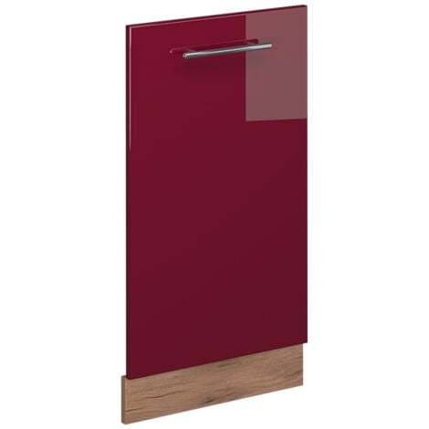 Façade de lave-vaisselle Fame-Line, Rouge bordeaux Haute brillance, 45cm sans PT, Vicco
