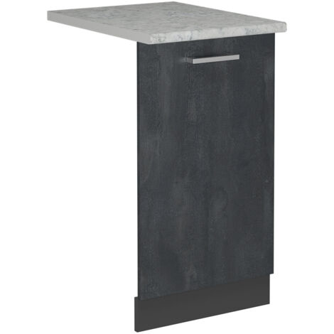 Façade de lave-vaisselle R-Line, Béton noir, 45cm , PT Marbre, Vicco