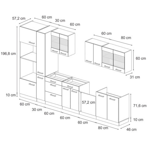 Meuble Cuisine Vicco R-Line Sonoma 30 Cm - Plan De Travail Intégré - En Panneau Particules - PT Chêne