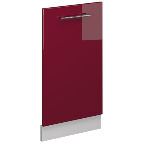 Façade de lave-vaisselle Fame-Line, Rouge bordeaux Haute brillance, 45cm sans PT, Vicco