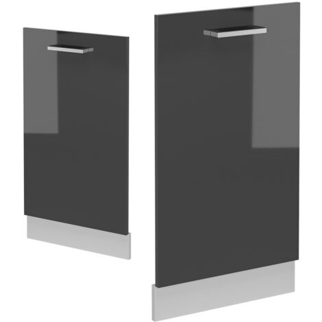 Panneau de lave-vaisselle R-Line, Anthracite Haute brillance, 45cm sans PT, Vicco