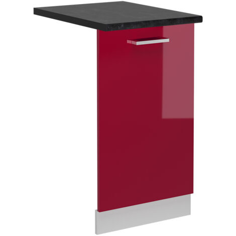 Panneau de lave-vaisselle R-Line, Rouge bordeaux Haute brillance, 45cm, PT Anthracite, Vicco