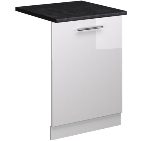 Façade de lave-vaisselle Fame-Line, Blanc Haute brillance, 60cm , PT Anthracite, Vicco